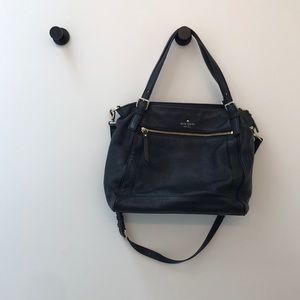 Kate Spade black leather shoulder + cross body bag